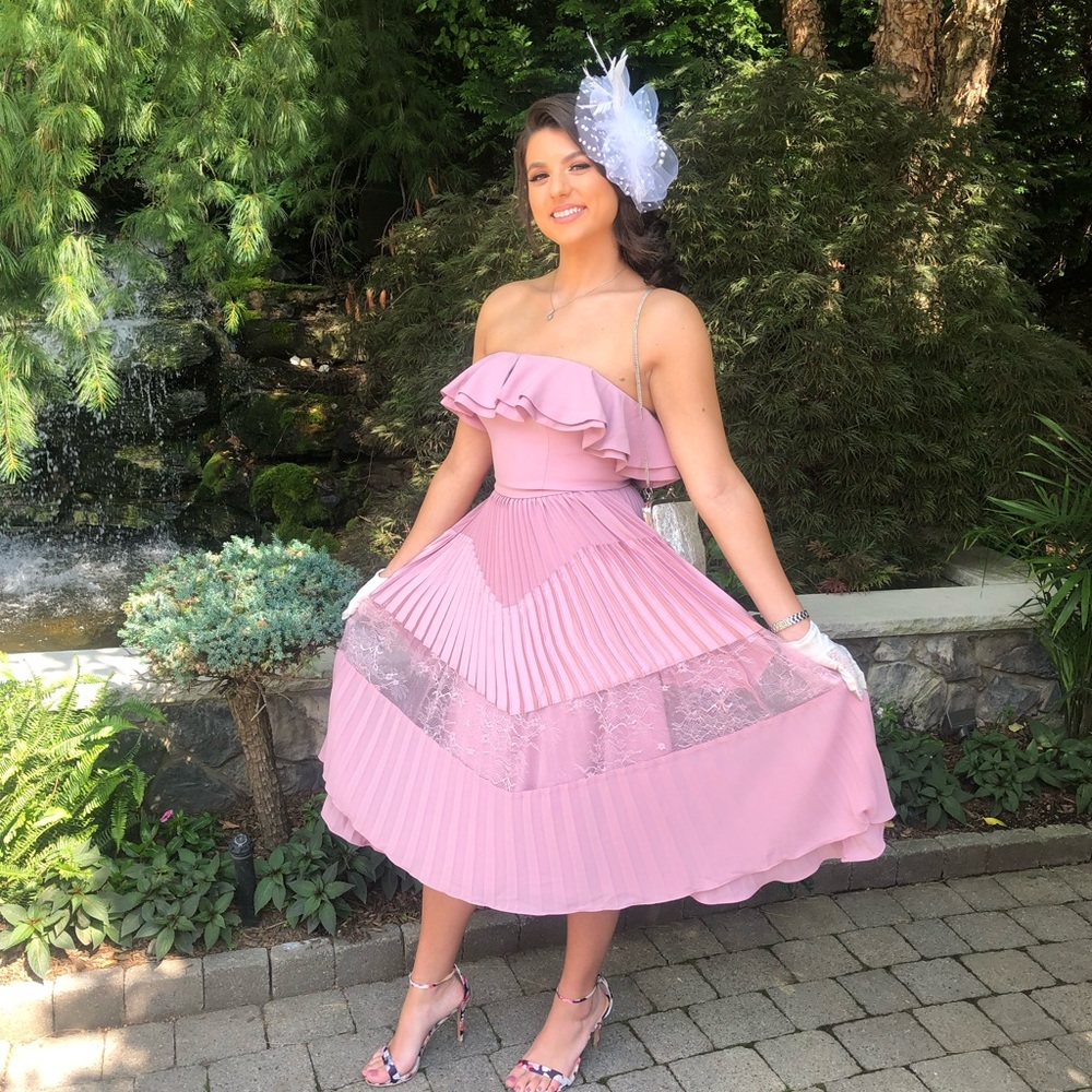 Pink midi dress